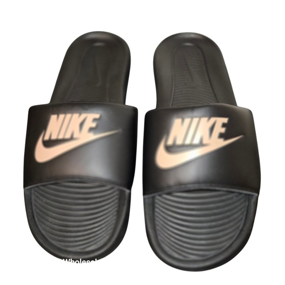 Nike Kawa Slides Women's Comfort Sandals Beach Pool Black Logo Size 11‎ - Picture 1 of 5